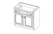 SC-VSDB42 Shaker Brown Vanity Sink Base Cabinet 42"W × 34 1/2"H × 21"D