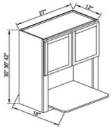 SG-WBMC3036 Shaker Gray Wall Microwave Cabinet 30"W × 36"H × 12"D