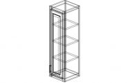SMD-W1242 Slim Shaker Black Wall Cabinet 12"W × 42"H × 12"D