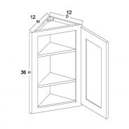 SW-AW1236 Shaker White Wall Angle End Cabinet 12"W × 36"H × 12"D