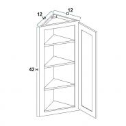 SW-AW1242 Shaker White Wall Angle End Cabinet 12"W × 42"H × 12"D