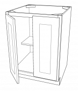 WO-B30FHD Shaker Natural Base Full Height Door Cabinet 30"W × 34 1/2"H × 24"D